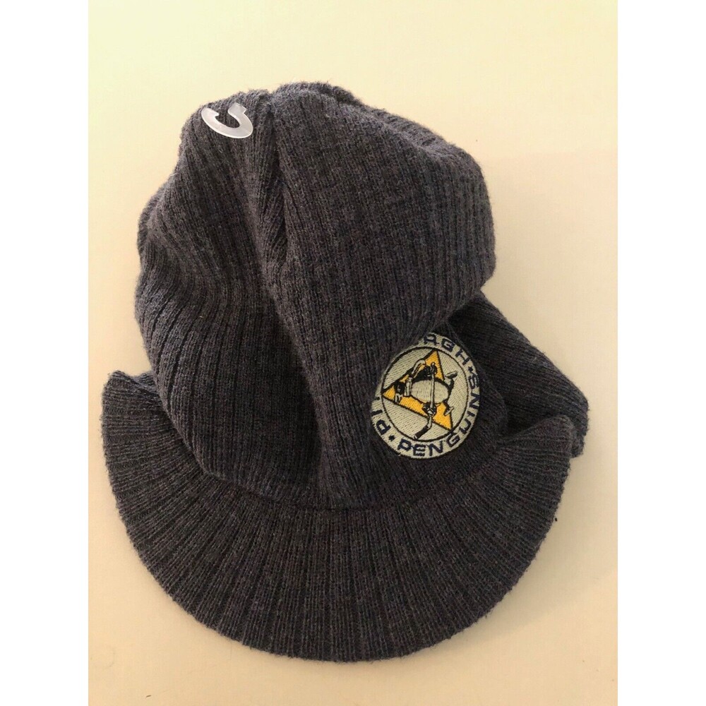Pittsburgh Penguins Acrylic Hat short Visor beannie Gray‎ Highmark Sponsor